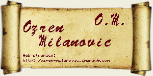 Ozren Milanović vizit kartica